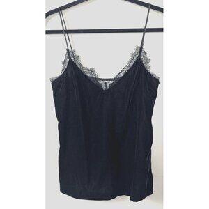 Black Velvet Lace Trim 4 S Cami Whimsigoth Noir Coquette Fairycore Grunge Tank